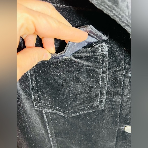 GAP Black Velvet Button Up Tailored Blazer Jacket Collar Size‎ 8 Preppy - Picture 5 of 9